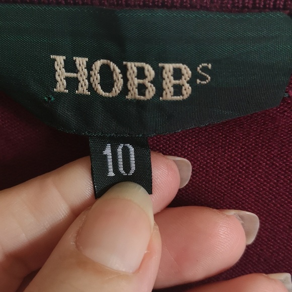 Hobbs burgundy Wraparound Cardigan, Size 10 - Picture 3 of 7
